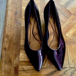 Midnight Purple kitten heels.